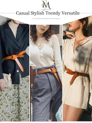 Cowhide Belt Ladies Soft Genuine Leather Knotted Strap Dress Accessories