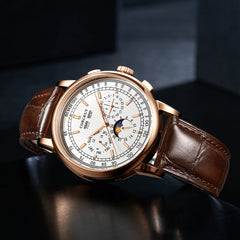 Corgeut 42mm Automatic Men's Watch Case Day Night