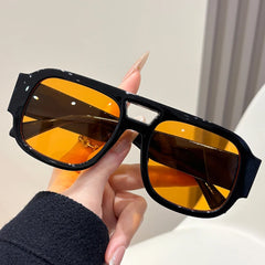 Retro Sunglasses New Y2K Double Bridge Oversized Sun Glasses for Women