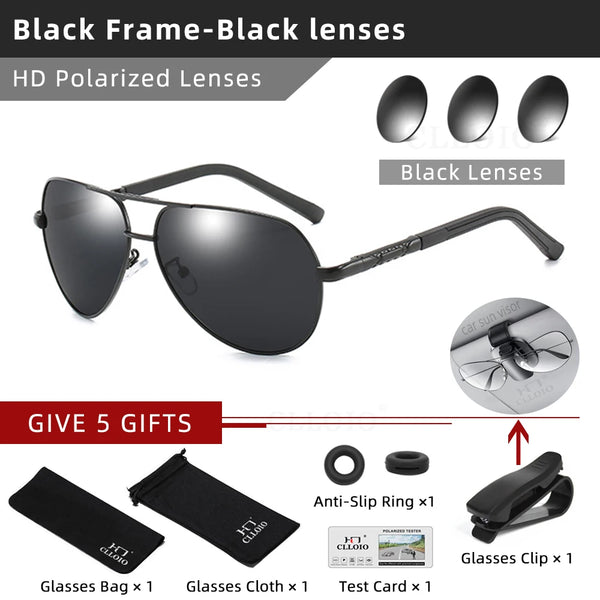 CLLOIO Men Classic Aluminum Polarized Sunglasses Women Glasses