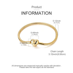 925 Sterling Silver Bracelets 17-20CM Original Golden Bracelet Jewelry