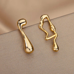 Fashion Asymmetric Piercing Earrings for Women Stainless Steel Earrings