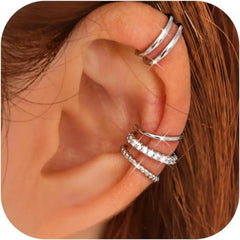 4 Pairs Ear Cuffs Non Piercing - 14K Gold Plated Ear Cuff Earrings Set