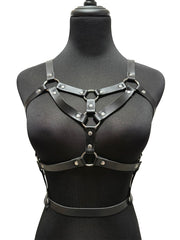 Women Fashion PU Leather Harness Waist Belt Punk Studded Gothic Clothing