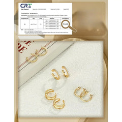 4 Pairs Ear Cuffs Non Piercing - 14K Gold Plated Ear Cuff Earrings Set