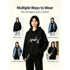 Female Oversized Streetwear Pullover Hoodie Halloween Clothes