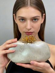 Shoulder Bag For Women Acrylic Alloy Flower Shell Bag Ladies Fashion