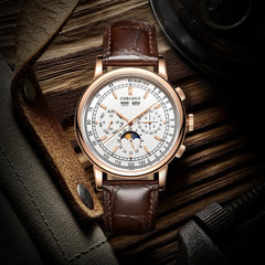 Corgeut 42mm Automatic Men's Watch Case Day Night