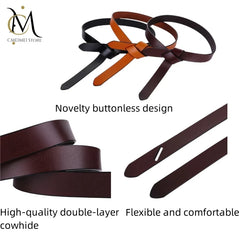 Cowhide Belt Ladies Soft Genuine Leather Knotted Strap Dress Accessories